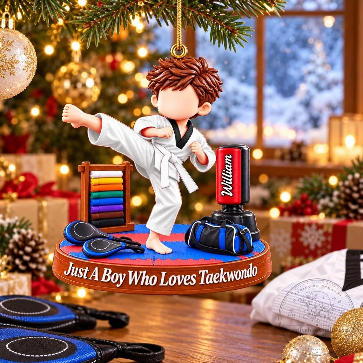Personalized Taekwondo Boy Christmas Ornament - Martial Arts Lover Gift 12 Personalized Taekwondo Boy Christmas Ornament - Martial Arts Lover Gift