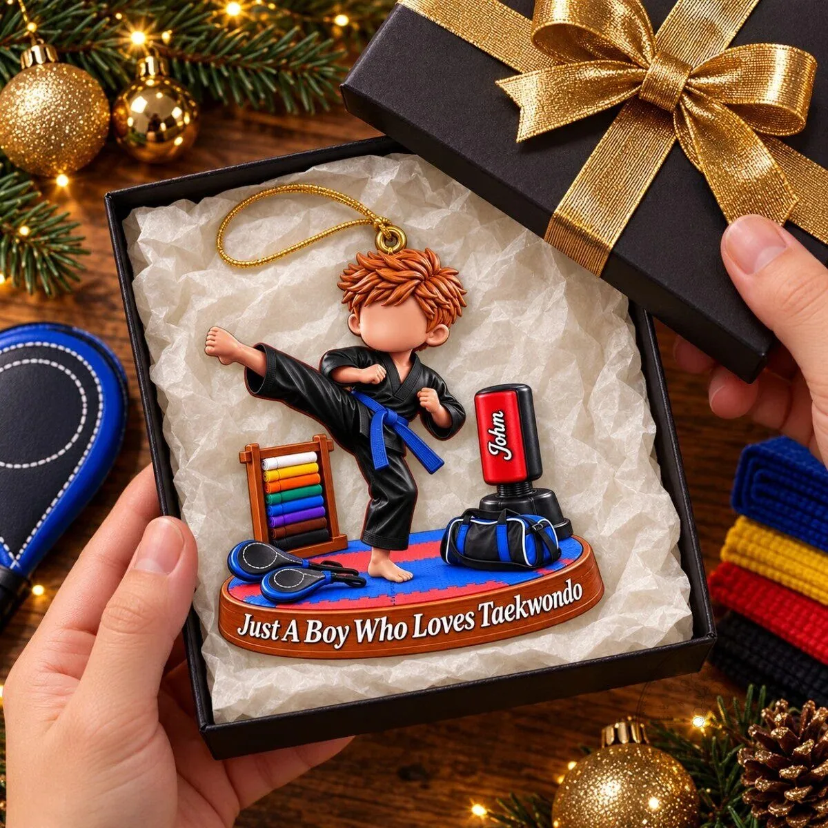 Personalized Taekwondo Boy Christmas Ornament - Martial Arts Lover Gift 14 Personalized Taekwondo Boy Christmas Ornament - Martial Arts Lover Gift