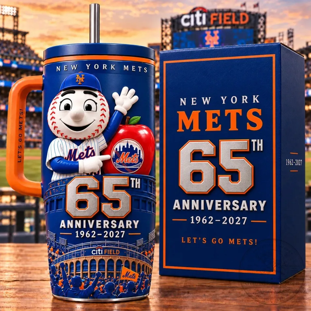 New York Mets 65th Anniversary Baseball Team Stainless Steel Tumbler
