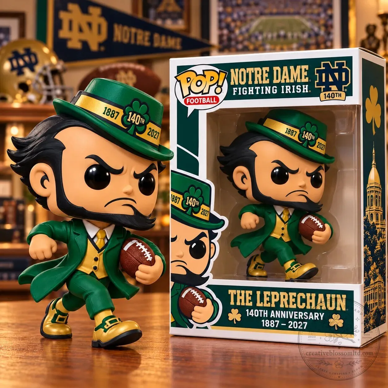 Notre Dame Fighting Irish Leprechaun 140th Anniversary Football Funko Pop Figurine