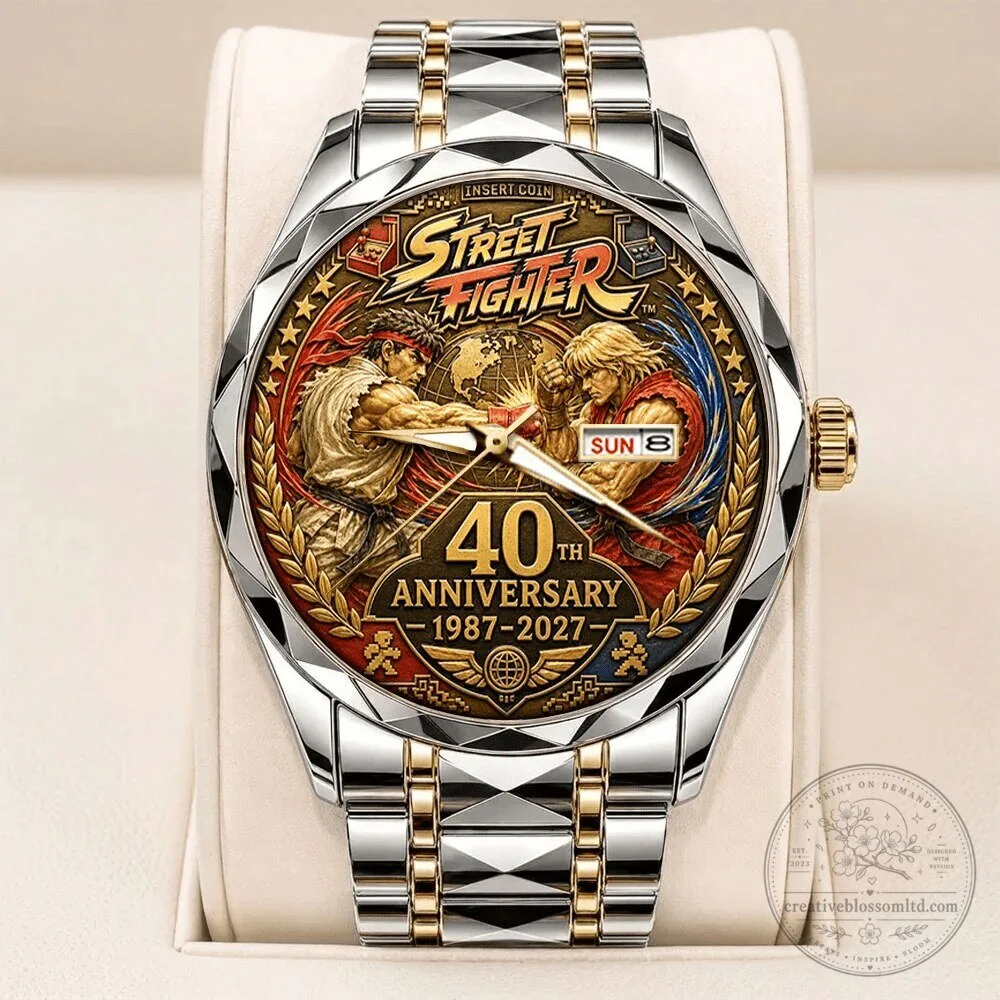 Street Fighter 40th Anniversary Ryu and Ken Two-Tone Stainless Steel Watch