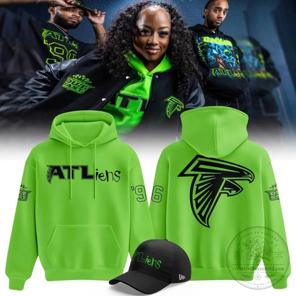 Atlanta Falcons x OutKast ATLiens 30th Anniversary Neon Green Hoodie