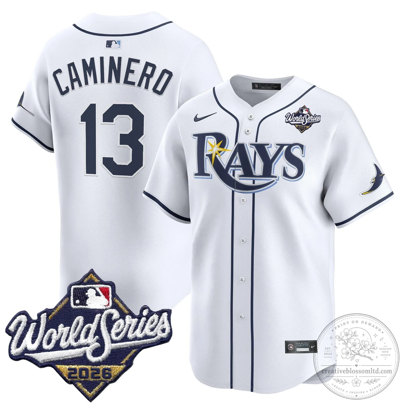 Tampa Bay Rays 2026 World Series Caminero Baseball Jersey