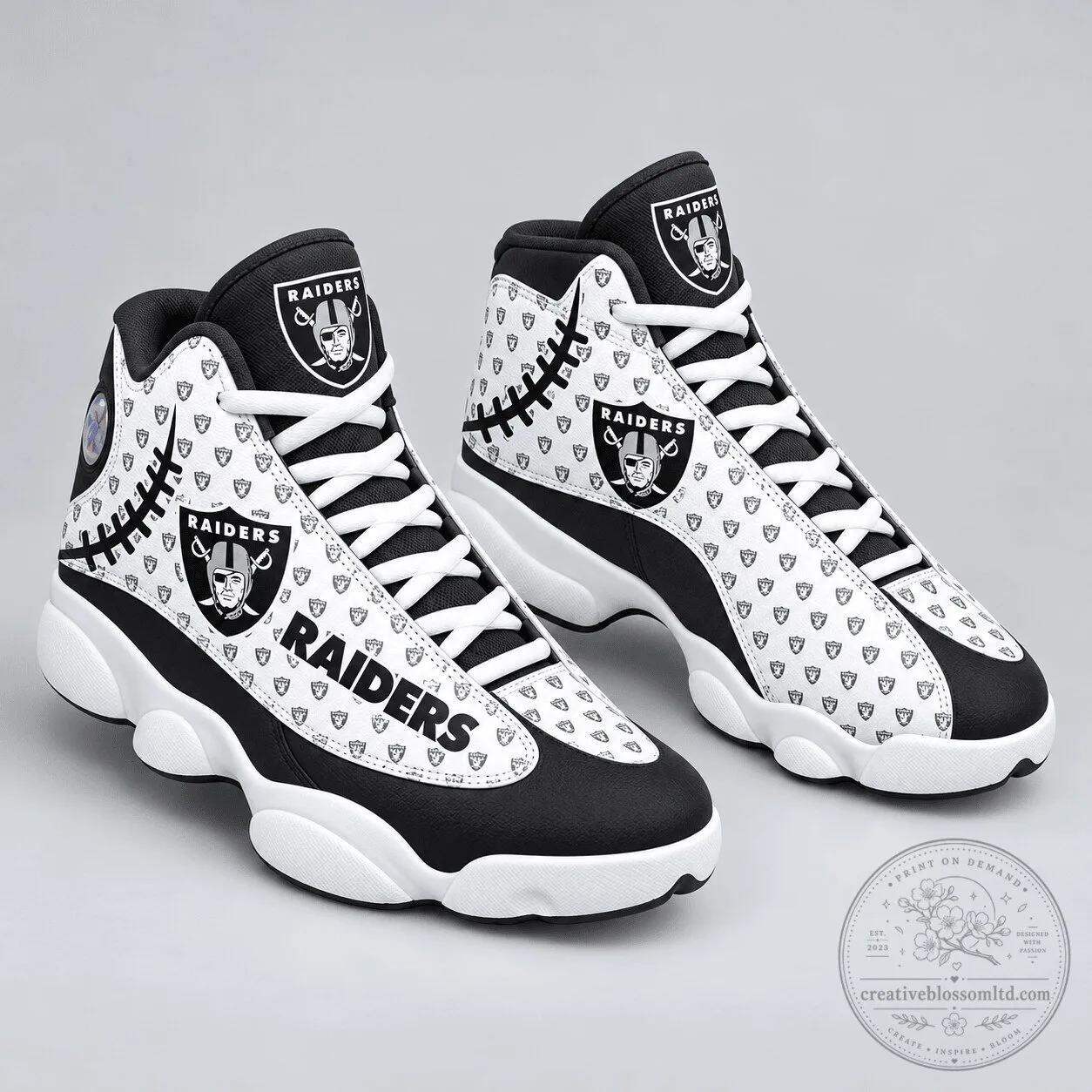 Las Vegas Raiders NFL Pattern High Top Sneakers