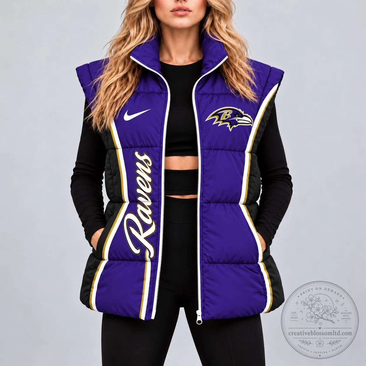 Baltimore Ravens NFL Game Day Puffer Vest for Women