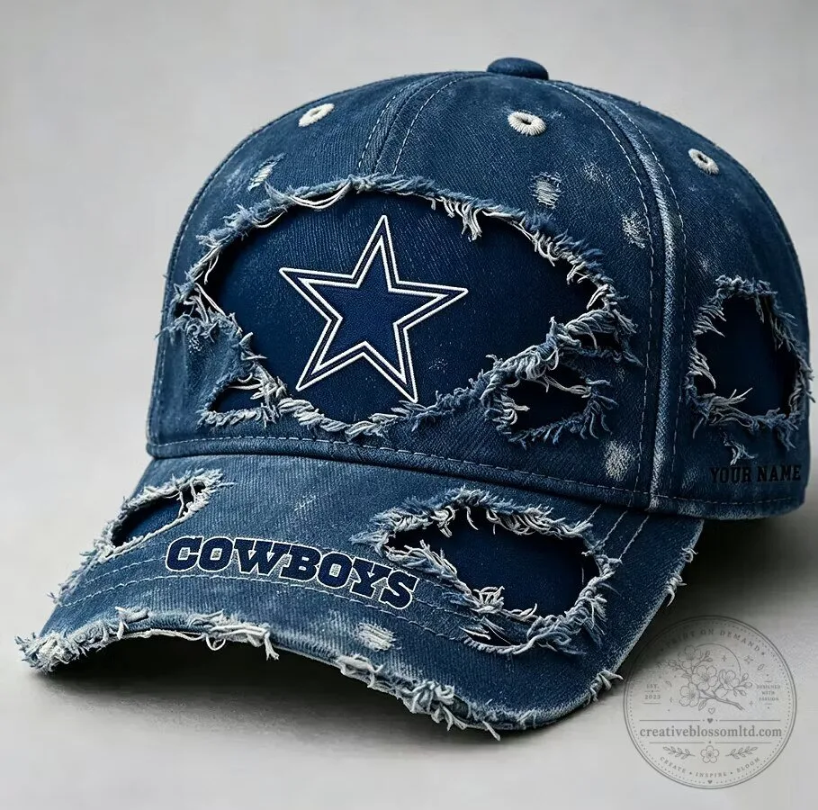 Dallas Cowboys Distressed Denim Baseball Cap Hat