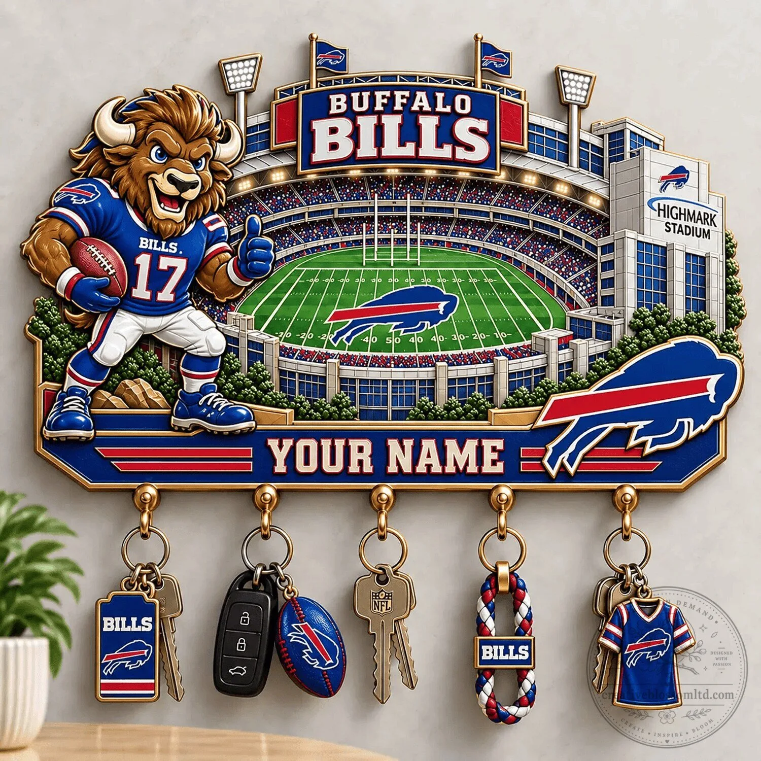 Buffalo Bills NFL Football Stadium Wall Key Holder