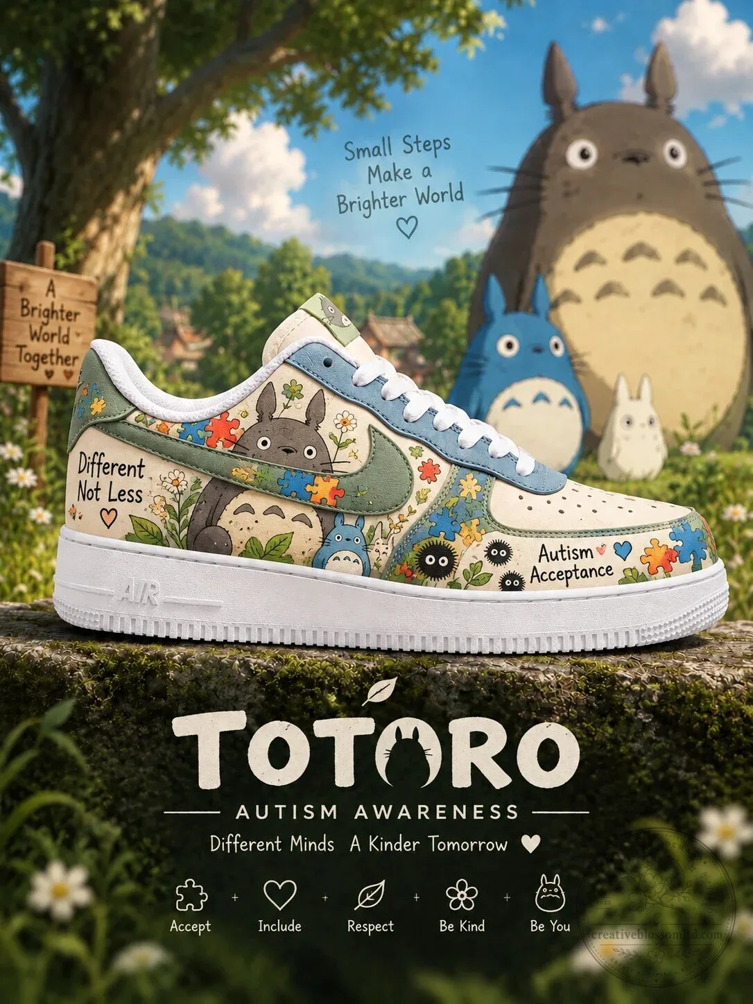 My Neighbor Totoro Autism Awareness Acceptance Different Not Less Sneakers