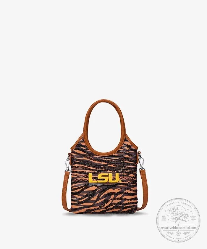 Louisiana State University Tigers Tiger Stripe Top Handle Crossbody Bag