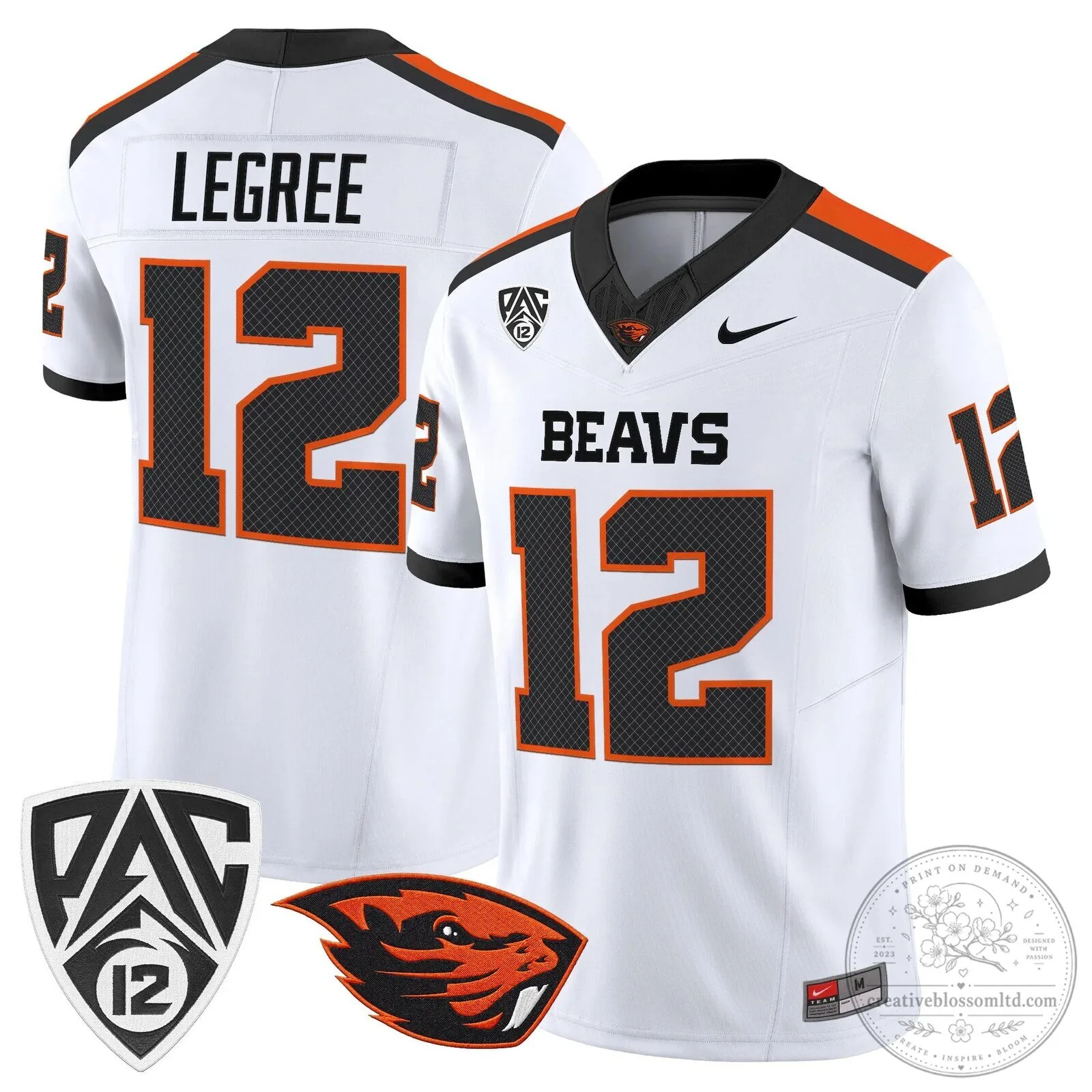 White Replica Game Day Jersey for Oregon State Beavers Football Team