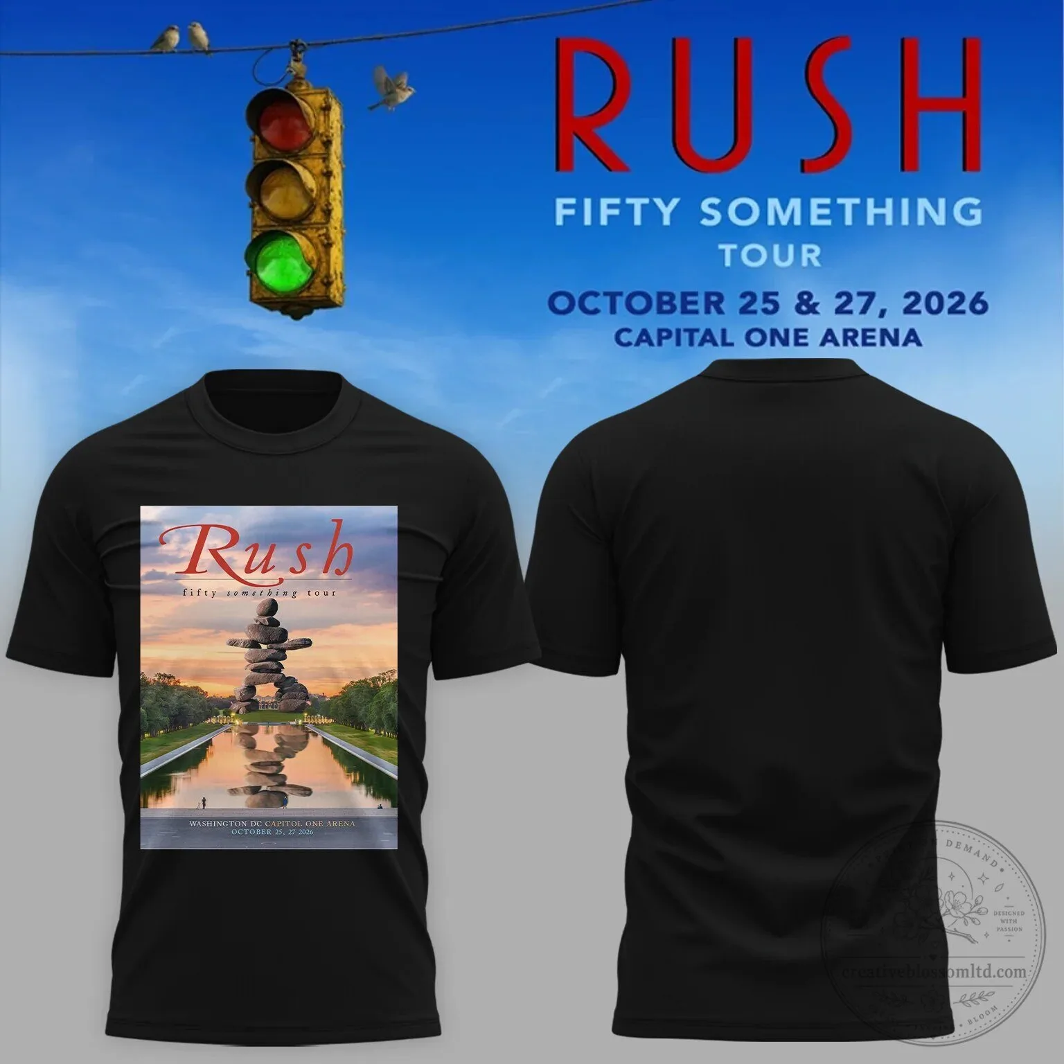 Washington DC Concert T-Shirt for Rush Fifty Something Tour at Capital One Arena