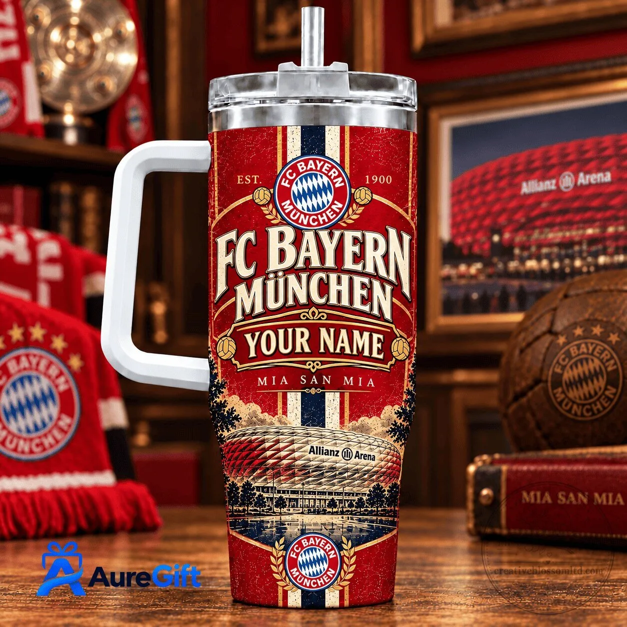 FC Bayern München Personalized Name Allianz Arena Football Club Tumbler