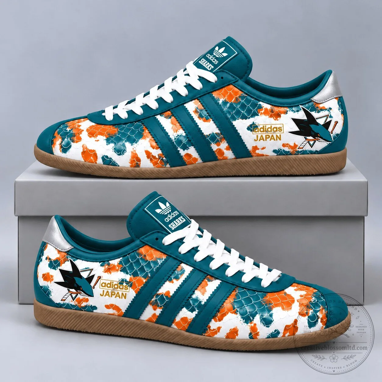 San Jose Sharks National Hockey League Ice Camouflage Pattern Low Top Sneakers