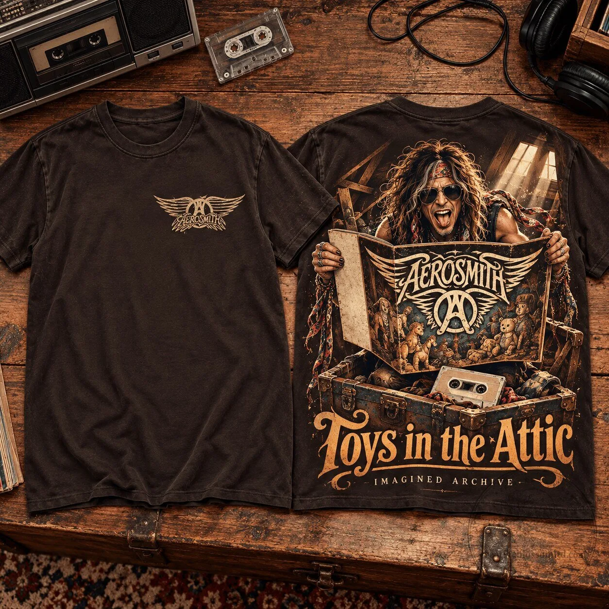 Aerosmith Toys In The Attic Album Cover Art Graphic T-Shirt