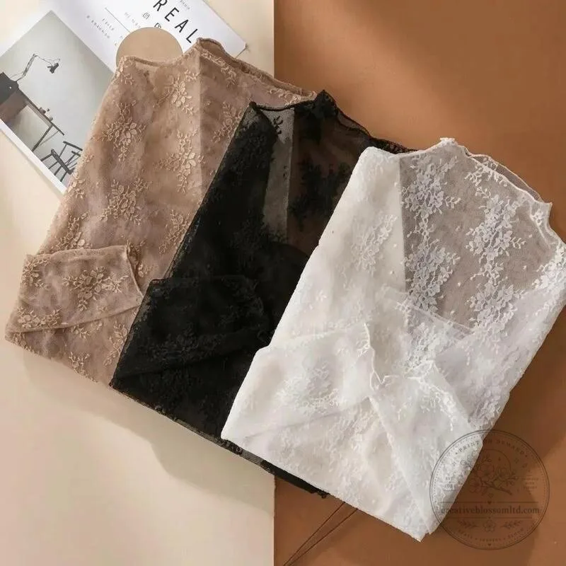 Elegant Floral Lace Mesh Long-Sleeve Layering Top for Women 30 Elegant Floral Lace Mesh Long-Sleeve Layering Top for Women