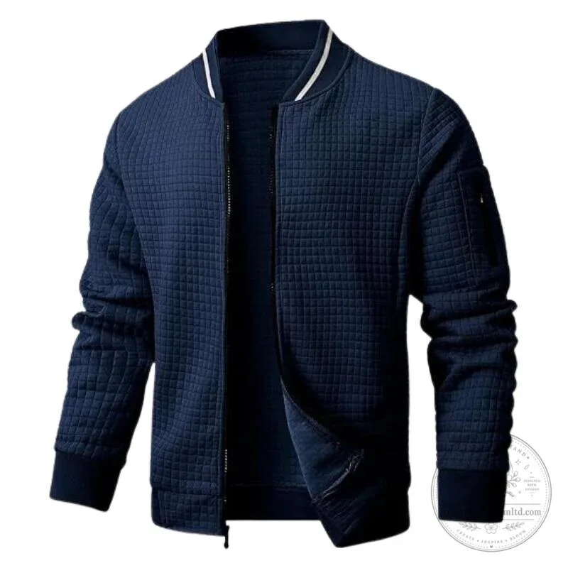 Men's Quilted Bomber Jacket with Contrast Zip and Cuffs 15 Men