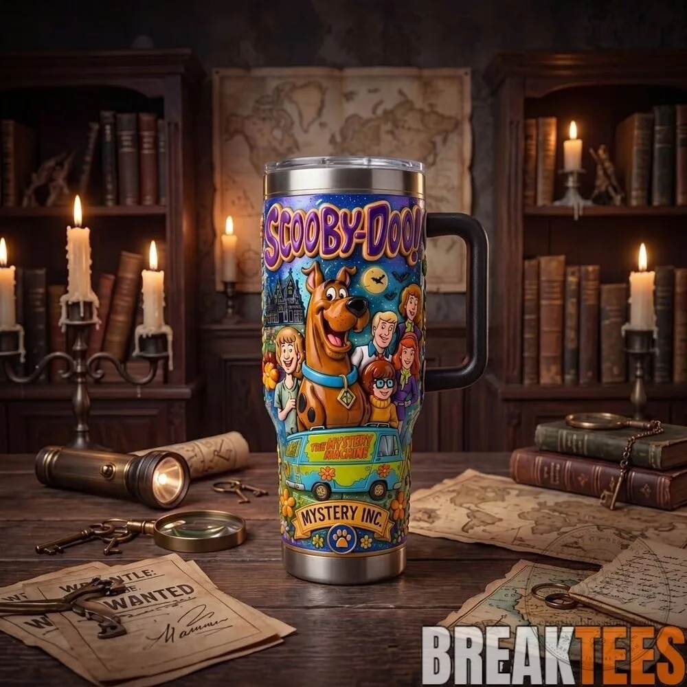 Scooby-Doo Mystery Incorporated Cartoon Characters Insulated Tumbler with Handle