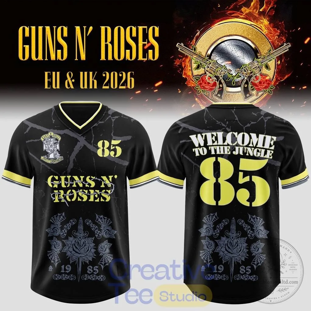 Guns N' Roses Welcome To The Jungle 2026 World Tour Football Jersey