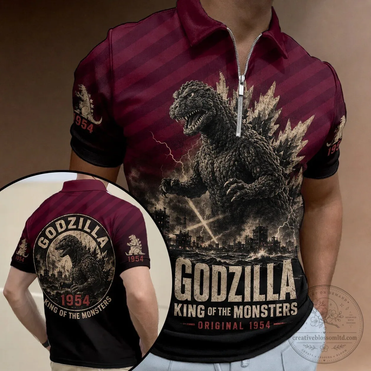 Godzilla King of the Monsters Original 1954 Movie Polo Shirt