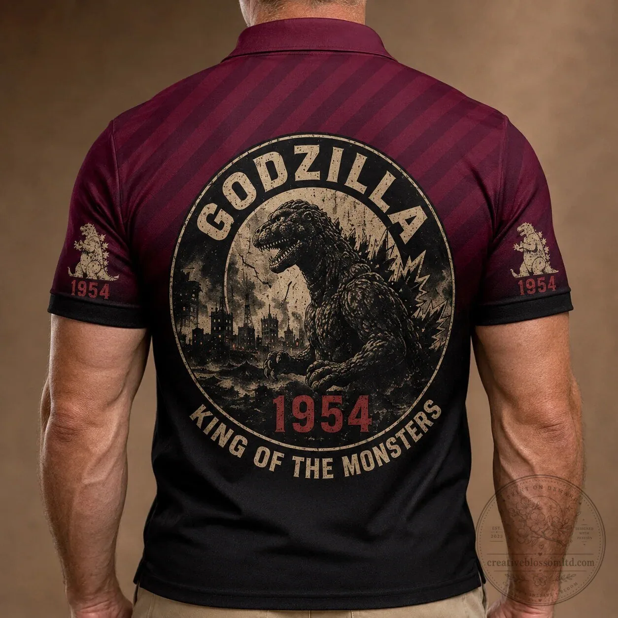 Godzilla King of the Monsters Original 1954 Movie Polo Shirt 8 Godzilla King of the Monsters Original 1954 Movie Polo Shirt