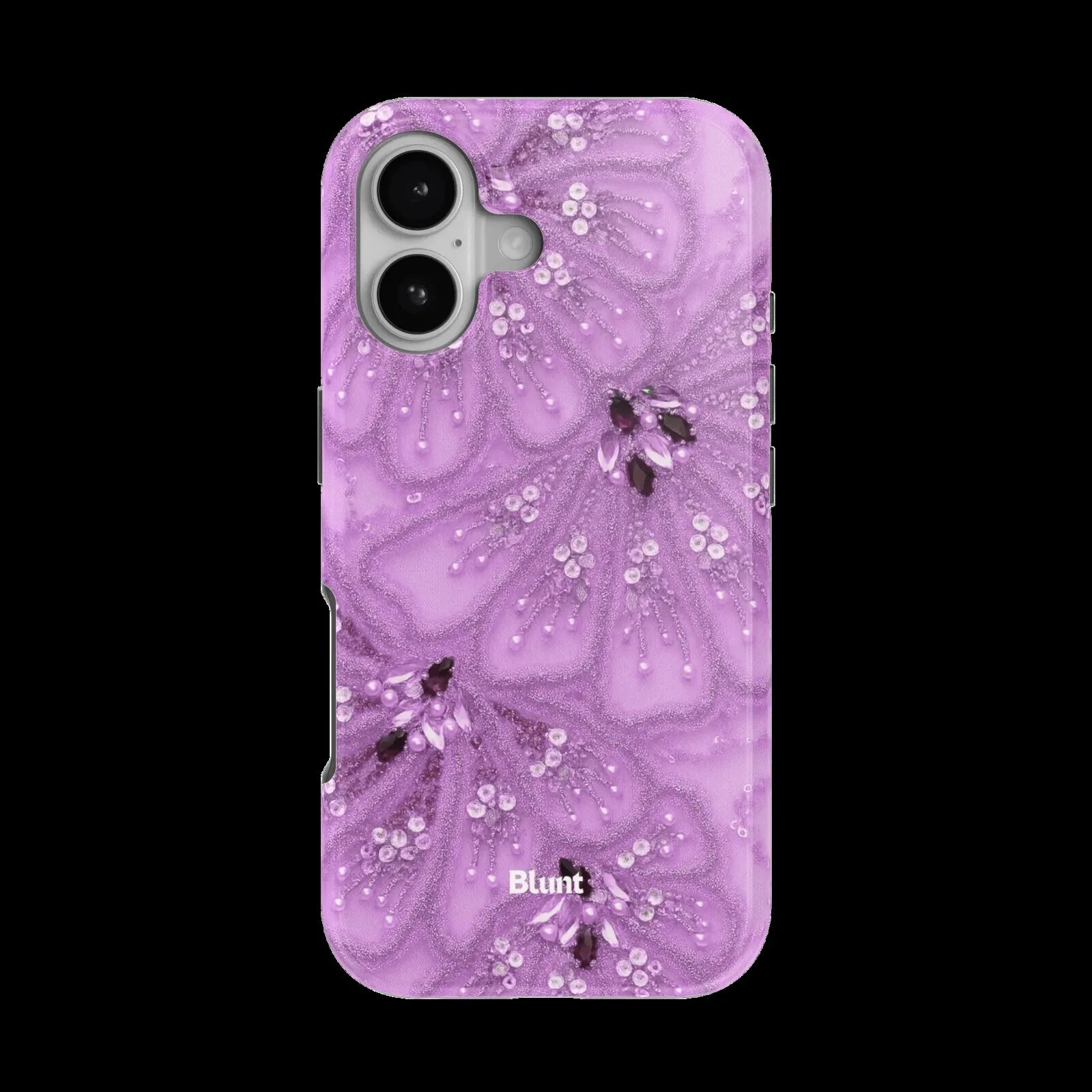 Elegant Purple Sequin Floral Design iPhone Case