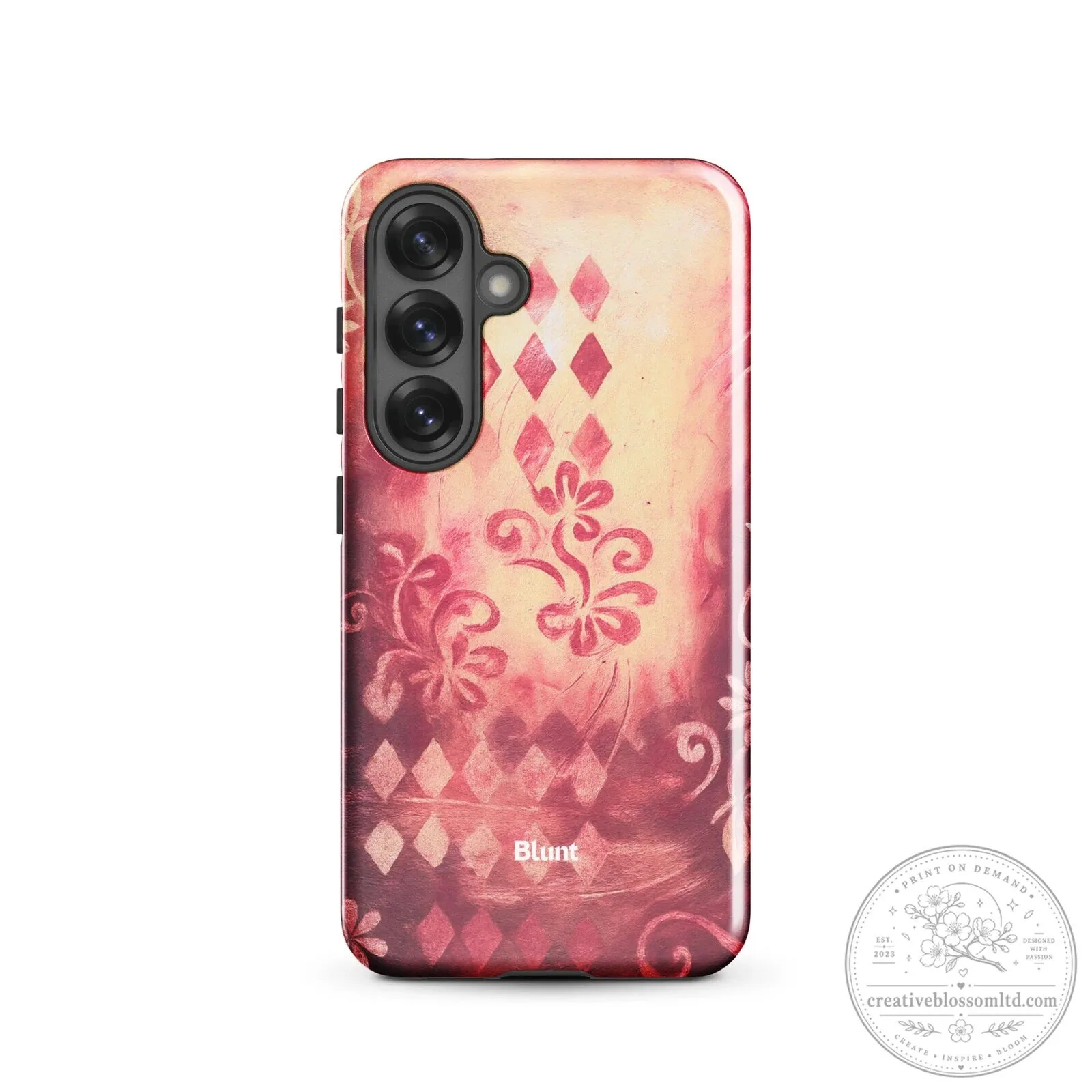 Veloura Floral Diamond Pattern Samsung Galaxy Phone Case