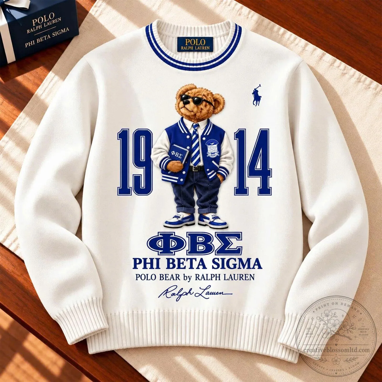 Polo Ralph Lauren Phi Beta Sigma Bear 1914 Crewneck Sweatshirt