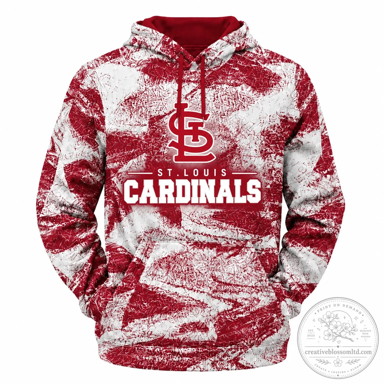 St. Louis Cardinals MLB Distressed Red and White Fan Hoodie
