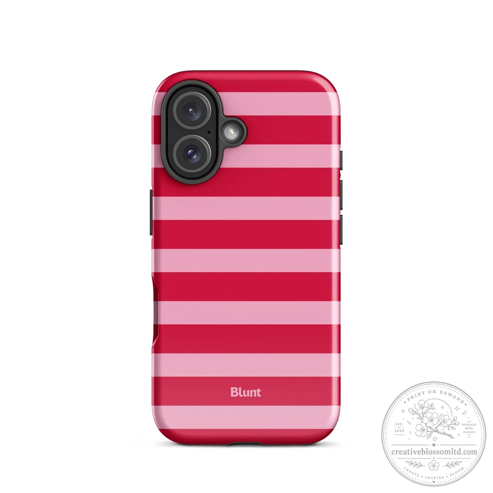 Red and Pink Striped Design iPhone Case for Apple Smartphone Protection